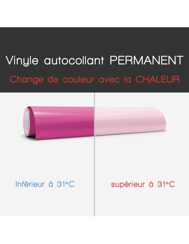 Vinyle avec couleur activée par la chaleur – Permanent- Rose