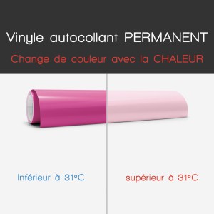 Vinyle avec couleur activée par la chaleur – Permanent- Rose