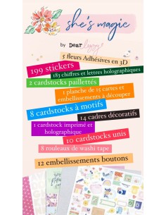 BUNDLE beaux cardstocks, stickers et accessoires : DEAR LIZZY - She's Magic 2