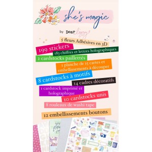 BUNDLE beaux cardstocks, stickers et accessoires : DEAR LIZZY - She's Magic