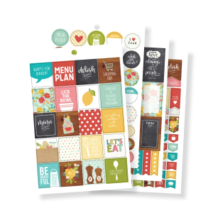 Carpe Diem 12 planches de stickers - 706 autocollants thème cuisine, courses,repas