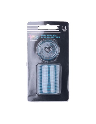 Medium - 9 anneaux en plastique - Blue Glitter