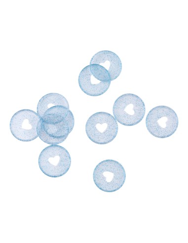 Medium - 9 anneaux en plastique - Blue Glitter