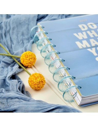 Medium - 9 anneaux en plastique - Blue Glitter