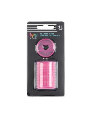 Medium - 11 anneaux en plastique -  Berry Pink Translucent Swirl