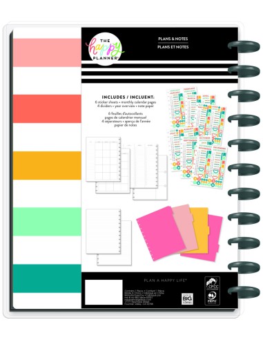 Big Happy Planner ™ - non daté - Cabana Stripe , Plans & Notes