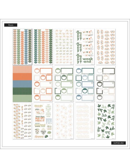 Bloc de 776 Stickers - Apricot & Sage Mom