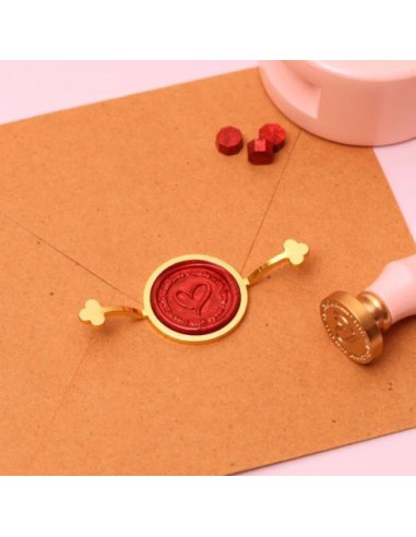 2 moules à sceau de cire à cacheter - rond + 4 demis côtés - wax seal shapers