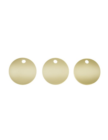 3 breloques en ACIER doré inoxydable - CERCLE