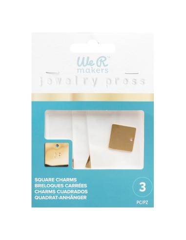 3 breloques en ACIER doré inoxydable - CARRÉ