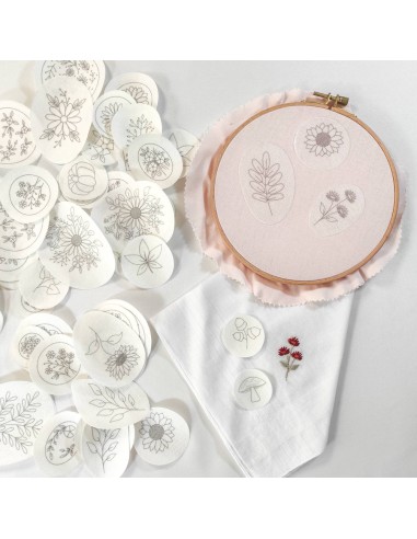 12 feuilles imprimables blanche qui se dissolvent dans l'eau - idéal broderie