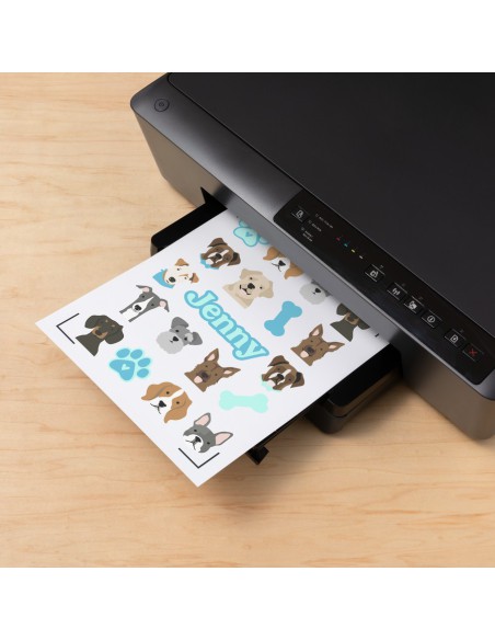 Set de stickers imperméables et imprimables blanc – A4