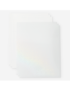 Set de stickers imperméables et imprimables BLANC holographique – A4 2