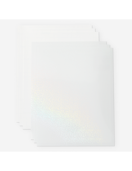 Set de stickers imperméables et imprimables BLANC holographique – A4