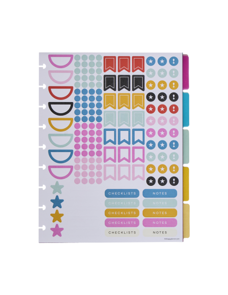CLASSIC - 5 intercalaires en plastique + stickers - Happy Brights
