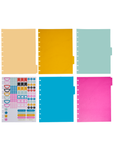 CLASSIC - 5 intercalaires en plastique + stickers - Happy Brights 2