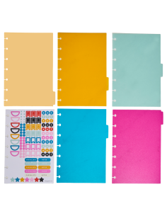 MINI - 5 intercalaires en plastique + stickers - Happy Brights 2