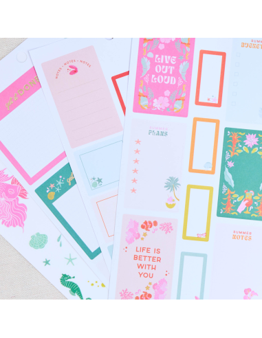 Bloc de 615 stickers - Tropical Florals