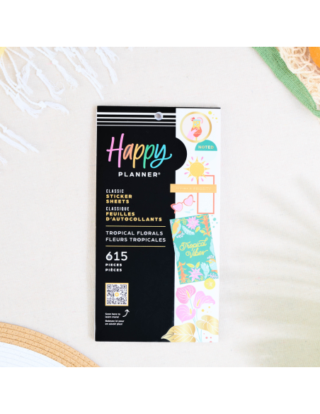 Bloc de 615 stickers - Tropical Florals