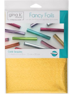 GINA K - FANCY FOIL thermique 15 x 20 cm - 12 feuilles - sequins dorés