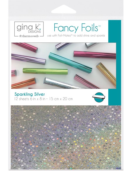 GINA K - FANCY FOIL thermique 15 x 20 cm - 12 feuilles - sparkling silver