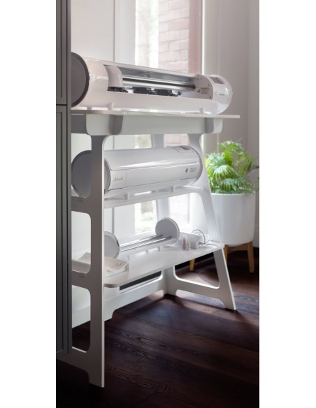 Meuble universel pour machine de découpe SISER + support à outils + 3 rangements 12 rouleaux
