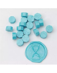 Pastilles de cire à cacheter - Bleu ciel nacré