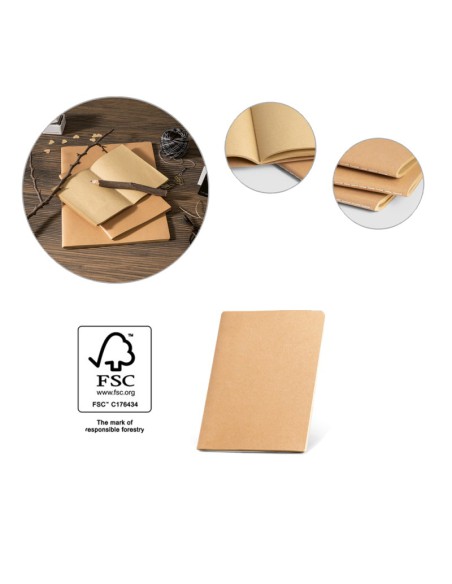 Carnet de notes papier kraft 10,5x14cm - format passeport - A6