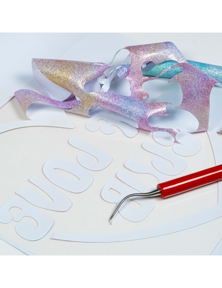EasyPatterns plus SISER - Flex Thermocollant pailleté- Abstratct rainbow glitter