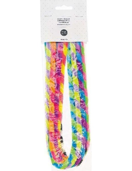 Fil chenille multicolore pailleté