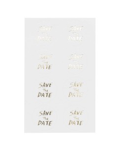32 Autocollants SAVE DATE, Or