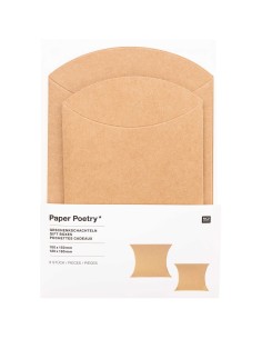 Assortiment pochettes cadeaux Kraft (3 petites, 3 grandes)