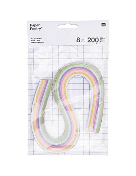 BANDES DE PAPIER 8MM, PASTEL QUILLING