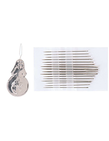 ASSORTIMENT 16 AIGUILLES A COUDRE TAILLE M + ENFILE AIGUILLES