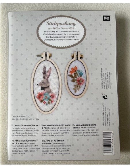 Kit complet de  2 MINI ANNEAUX BRODERIE