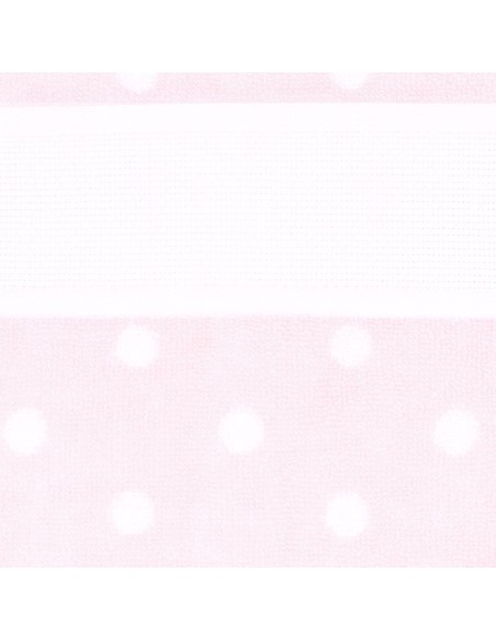 BAVOIR 30 x 34cm - avec zone à broder aida - ROSE/BLANC