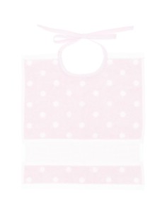 BAVOIR 30 x 34cm - avec zone à broder aida - ROSE/BLANC