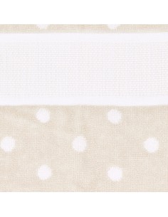 BAVOIR 30 x 34cm - avec zone à broder aida - BEIGE/BLANC 2