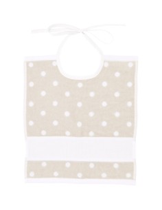 BAVOIR 30 x 34cm - avec zone à broder aida - BEIGE/BLANC