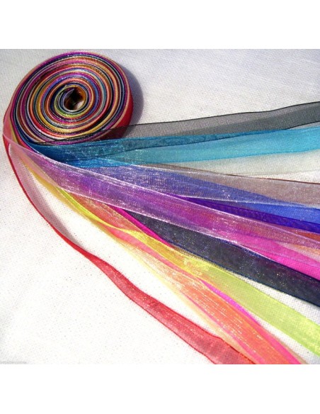 RUBAN MOUSSELINE / organza 15MM - vendu au mètre - couleurs assorties