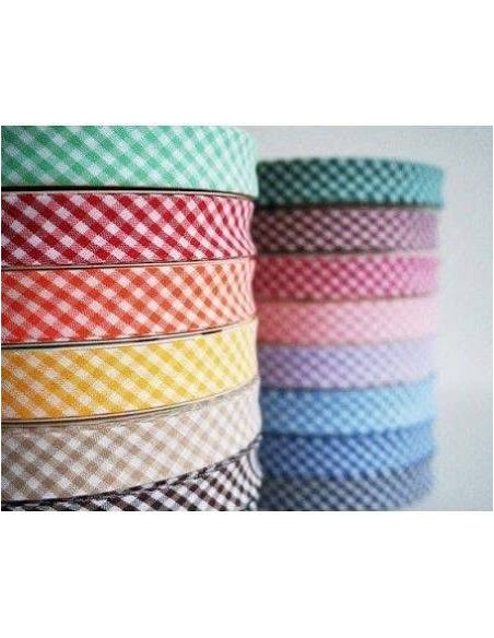 BIAIS FANTAISIE 40/20 VICHY - vendu au mètre - couleurs assorties