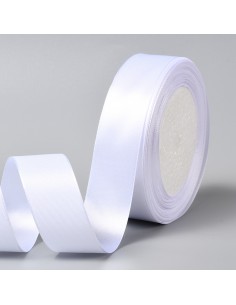 RUBAN SATIN 25 MM  - blanc - vendu au mètre