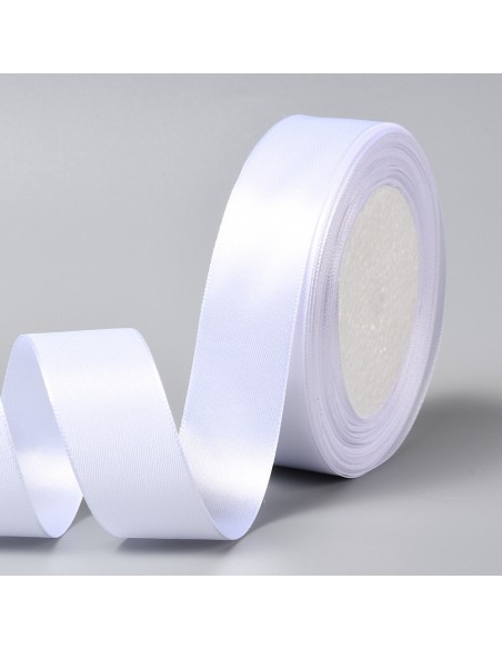 RUBAN SATIN 25 MM  - blanc - vendu au mètre