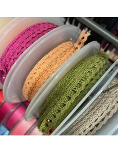 Dentelle – 100 % coton – couleurs assorties - 10 mm