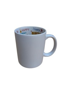 TASSE BLANCHE PREMIUM INTÉRIEUR HAPPY BIRTHDAY - 325ml