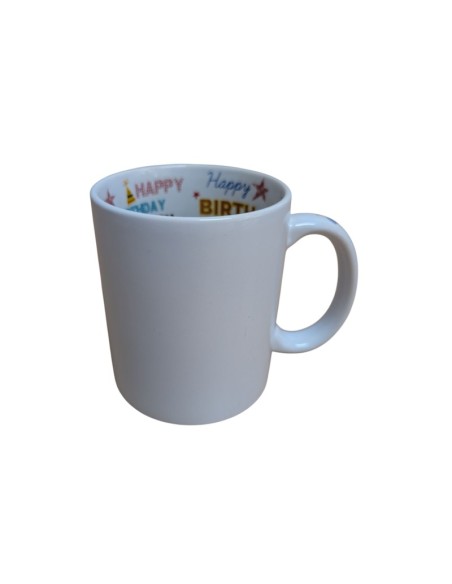 TASSE BLANCHE PREMIUM INTÉRIEUR HAPPY BIRTHDAY - 325ml