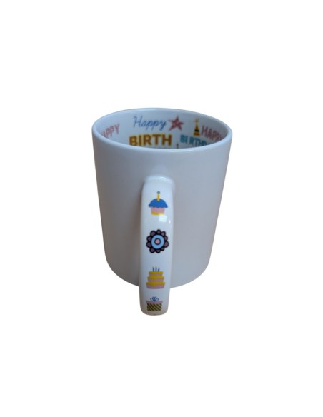 TASSE BLANCHE PREMIUM INTÉRIEUR HAPPY BIRTHDAY - 325ml