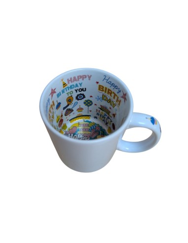 TASSE MUG BLANCHE PREMIUM INTÉRIEUR HAPPY BIRTHDAY - 325ml