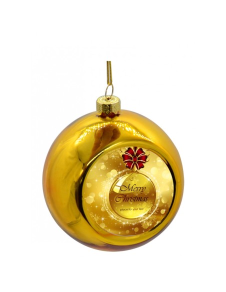 BOULE DE NOËL OR AVEC PLAQUE SUBLIMABLE
