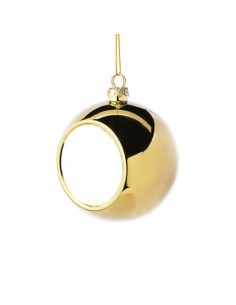 BOULE DE NOËL OR AVEC PLAQUE SUBLIMABLE 2